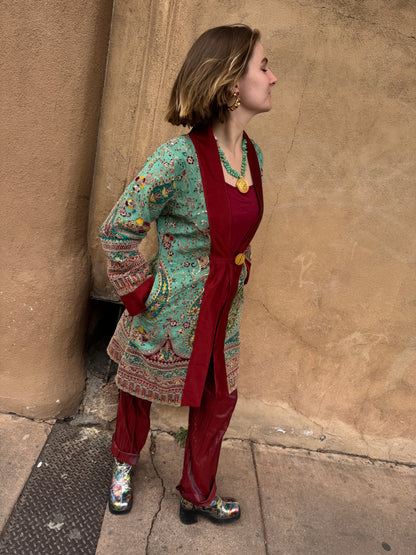 ROMANTIC GILDED AND EMBROIDERED SWING COAT