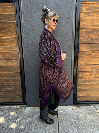 SMOKY PLUM AJRAKH KIMONOS