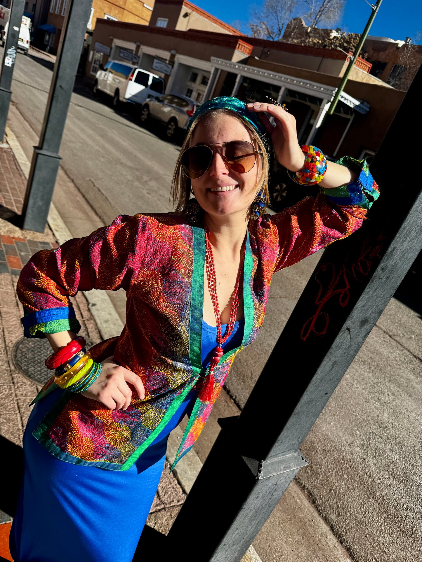 POP OF SPRING REVERSIBLE SILK JACKET