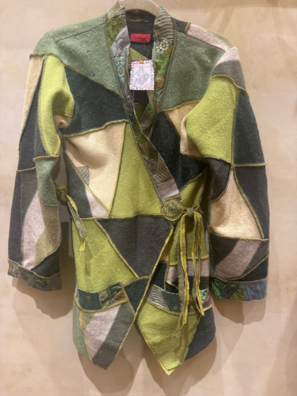 UPCYCLED PATCHWORK POCKET SWEATER