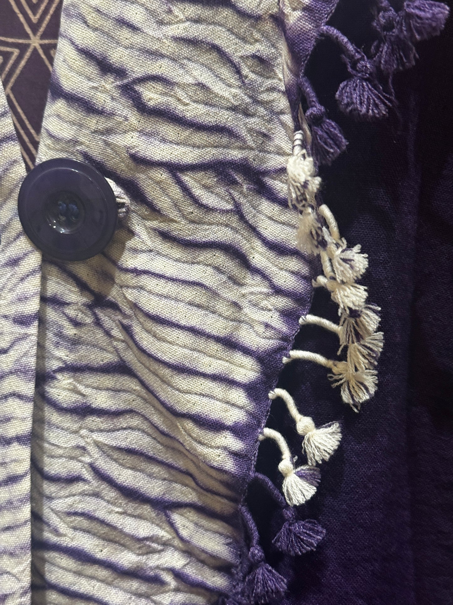 PURPLE WOOL SHIBORI VEST