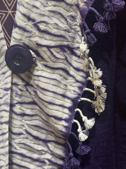 PURPLE WOOL SHIBORI VEST