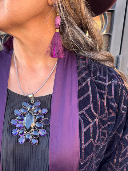 MAMMOTH AMETHYST PENDANT NECKLACE