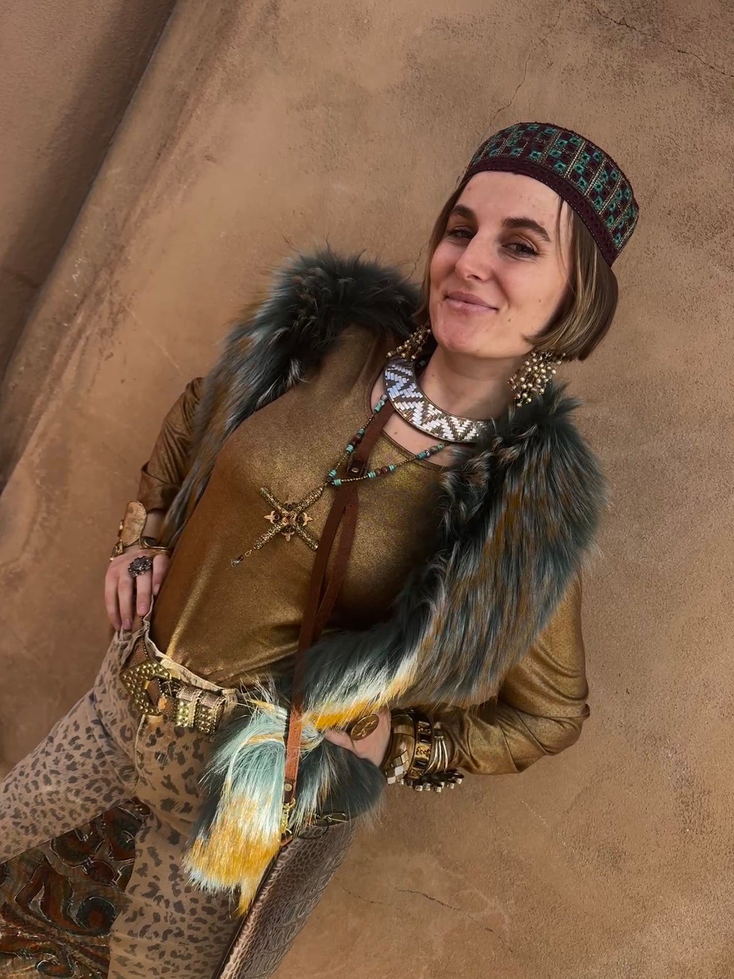 BYZANTINE TURQUOISE STUDDED CROSS