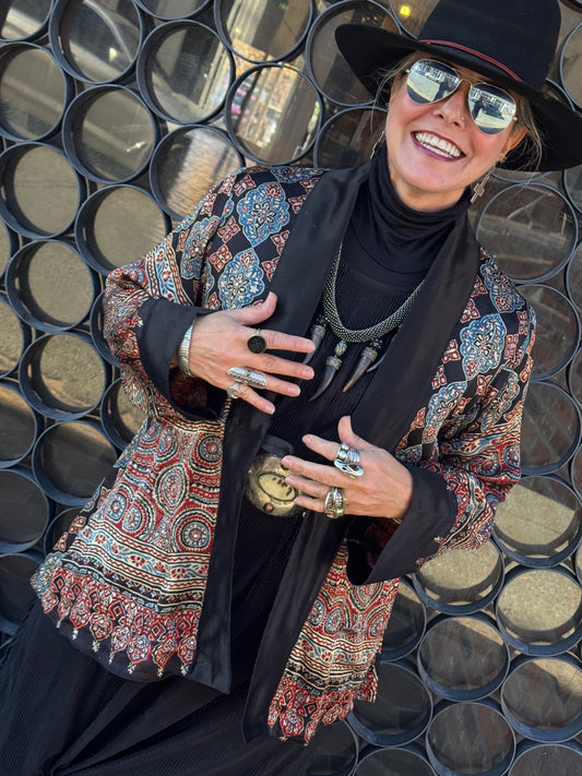 AJRAKH MIRRORED SWING JACKET