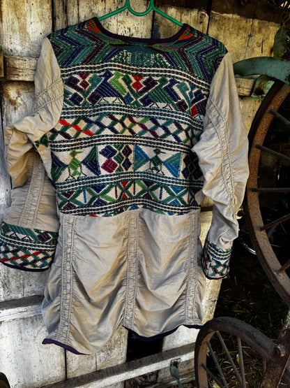RUCHED ECRU HUIPIL REDUX JACKET