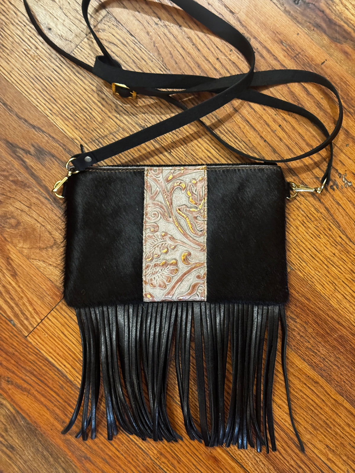 LEOPARD, CROC, FUR LEATHER CROSSBODY FRINGE BAGS
