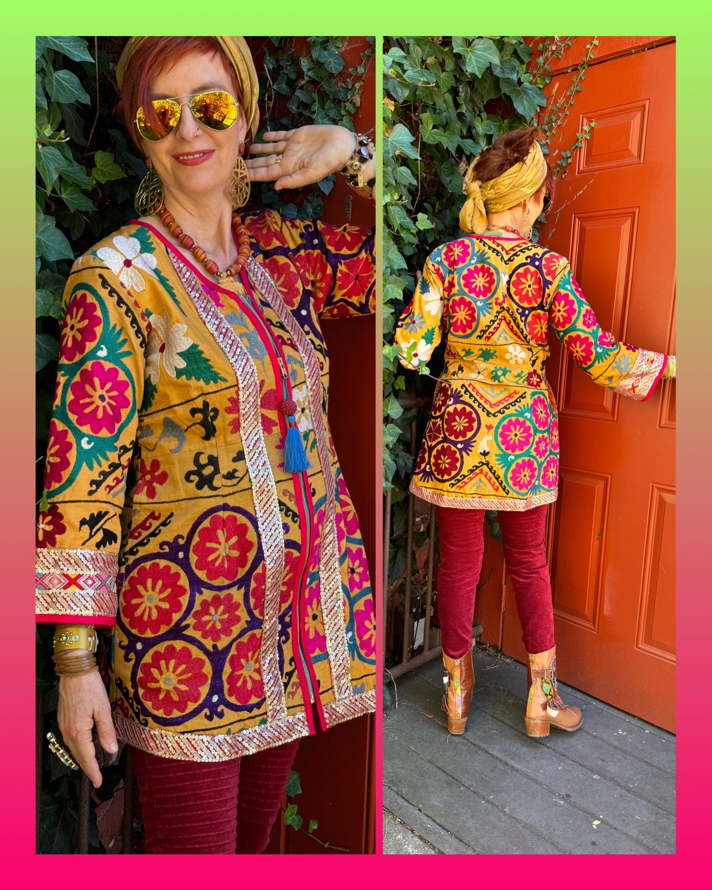 POWERFUL FLOWERFUL EMBROIDERED COAT