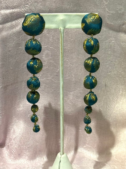 TEXTILE BALL EARRINGS