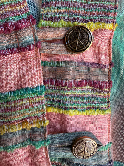 STRETCHY ABSTRACT PEACE BUTTON SHACKET