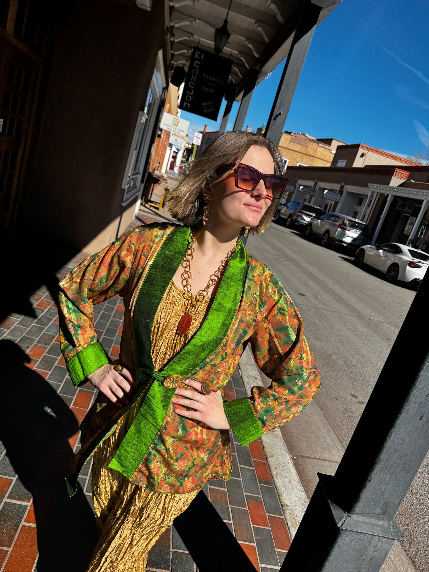 ADOBE PARROT SHIMMERING SWING JACKET