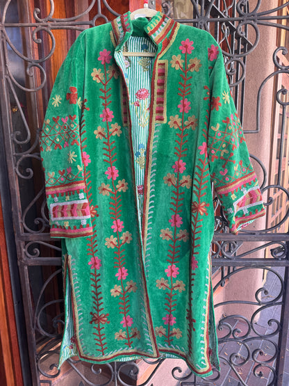 DAISY CHAIN COTTON VELVET COAT