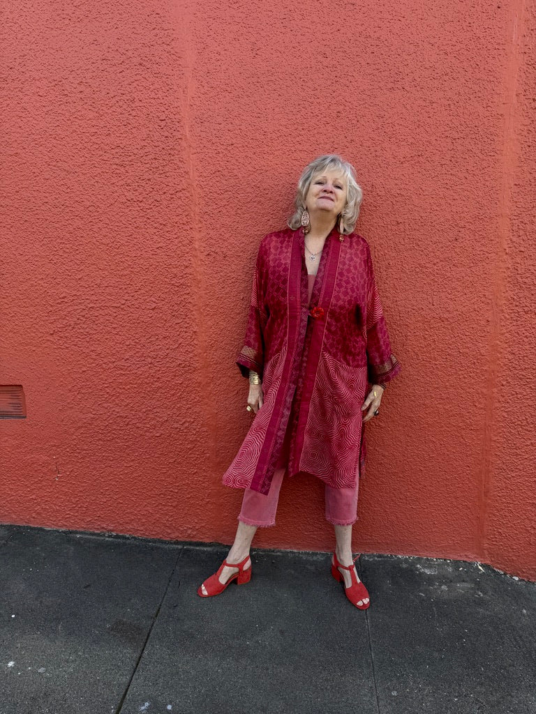 CRIMSON & CORAL LONG KIMONO