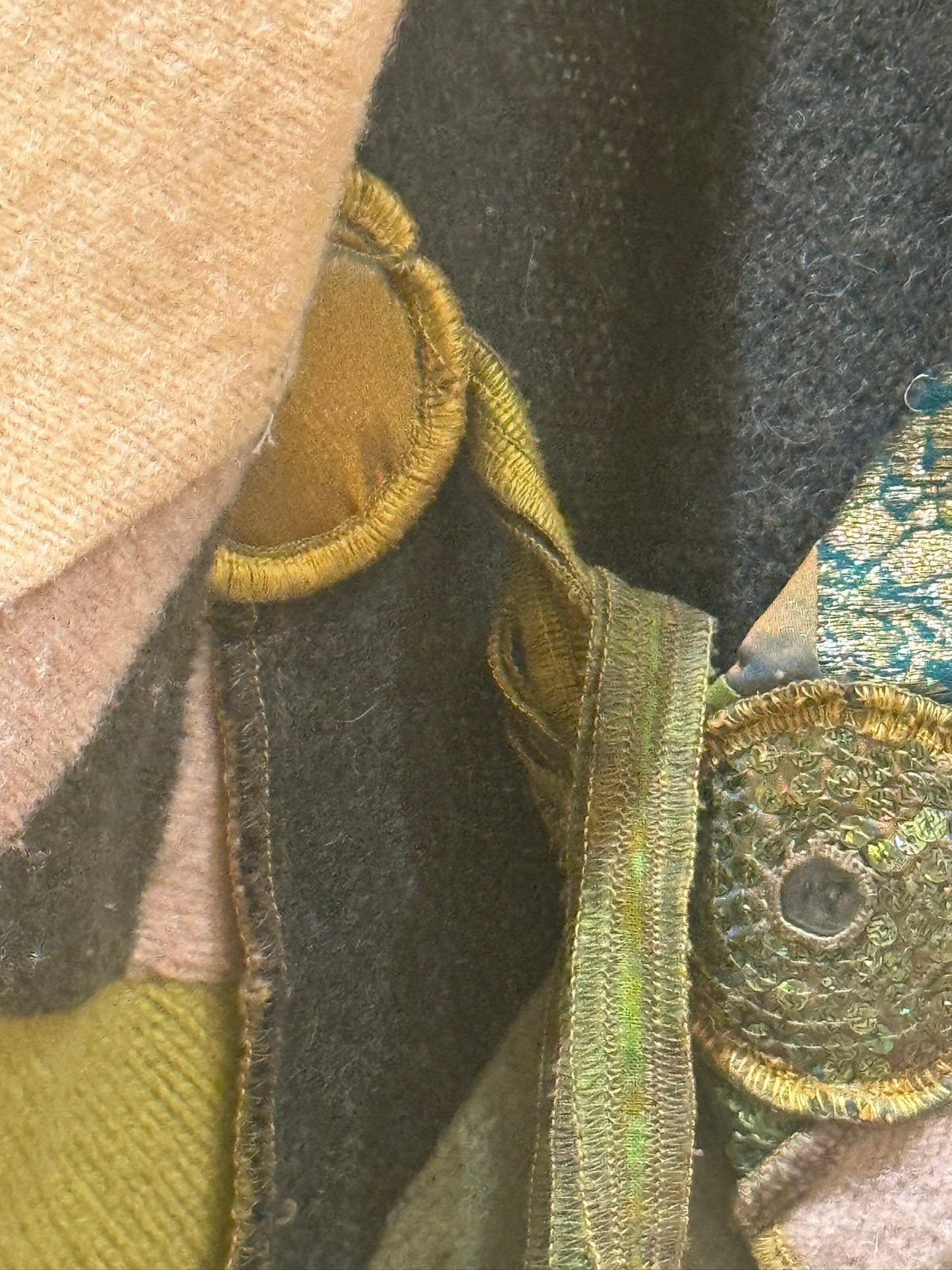 UPCYCLED PATCHWORK POCKET SWEATER