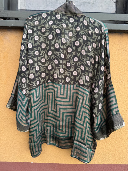 GREEN GRAPHIC KIMONOS - SHORT AND LONG