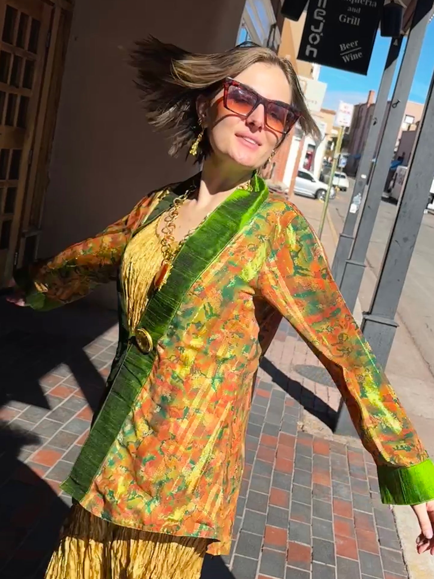 ADOBE PARROT SHIMMERING SWING JACKET