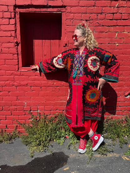 EMBROIDERED ELYSIAN EXTRAVAGANZA ZIP COAT