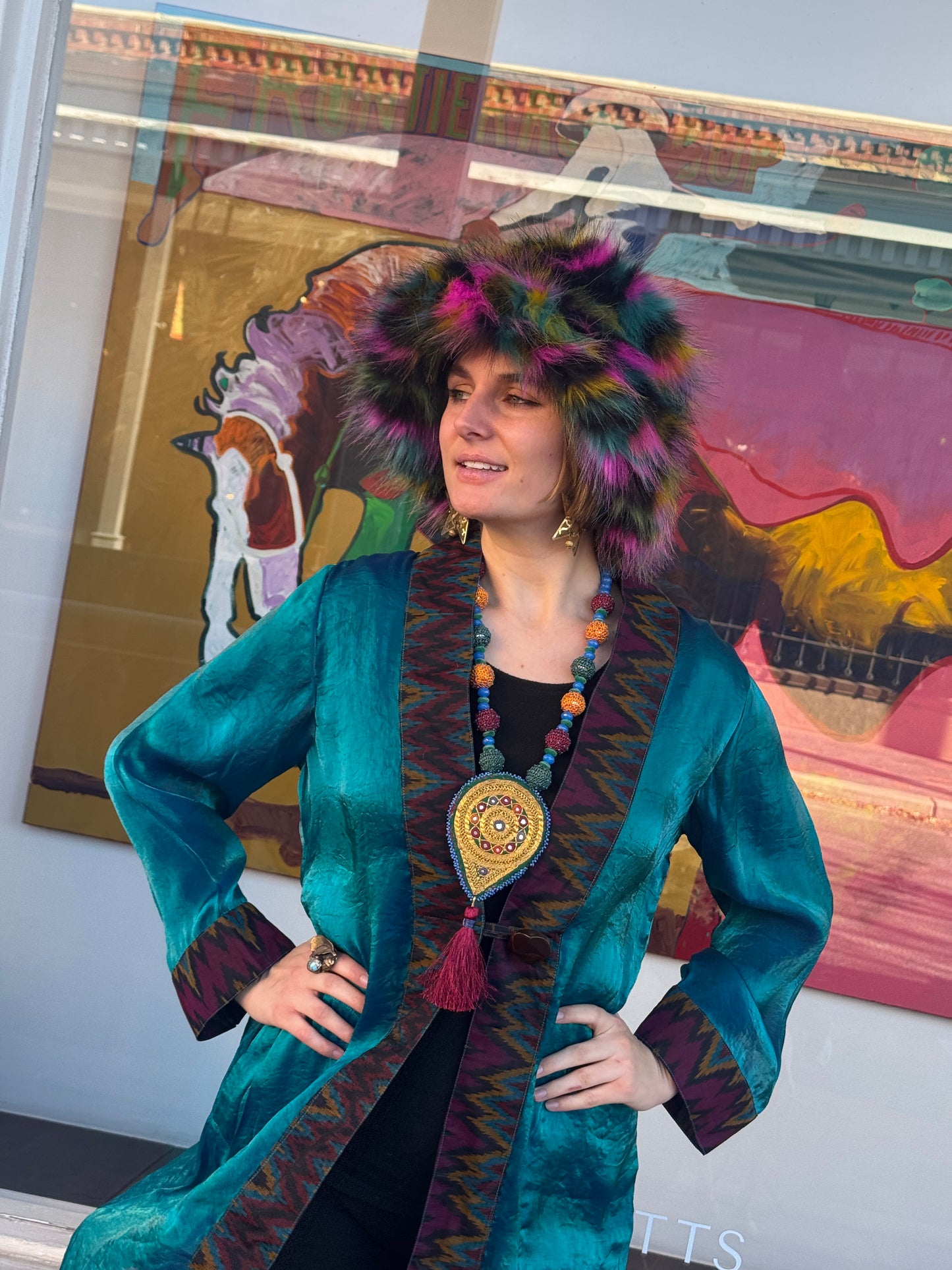 JUMBO PATCH AFHGAN NECKLACE