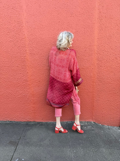 CRIMSON & CORAL LONG KIMONO