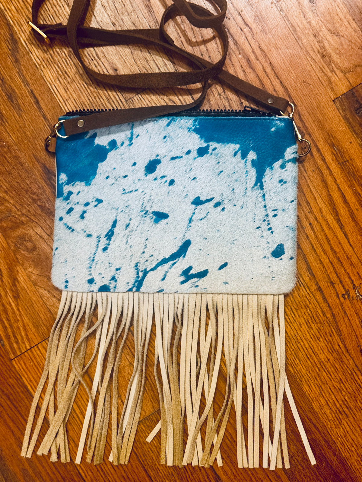 LEOPARD, CROC, FUR LEATHER CROSSBODY FRINGE BAGS