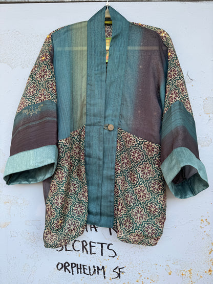 TEAL TILE KIMONOS - SHORT