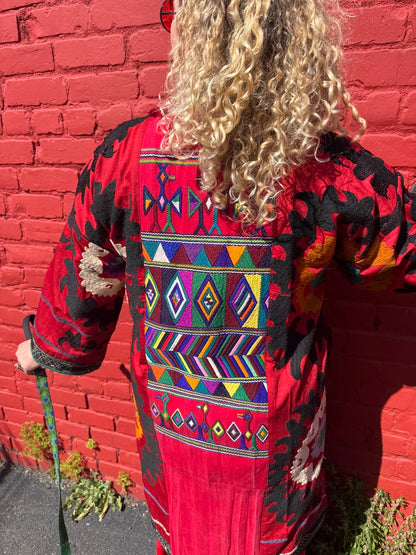 EMBROIDERED ELYSIAN EXTRAVAGANZA ZIP COAT