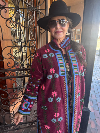 DAISY CHAIN COTTON VELVET COAT