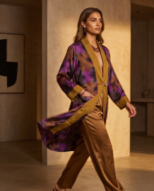 KALEIDOSCOPIC HAND DYED SWING COATS