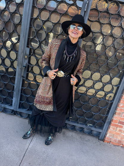 AJRAKH GEO RICH SWING COAT