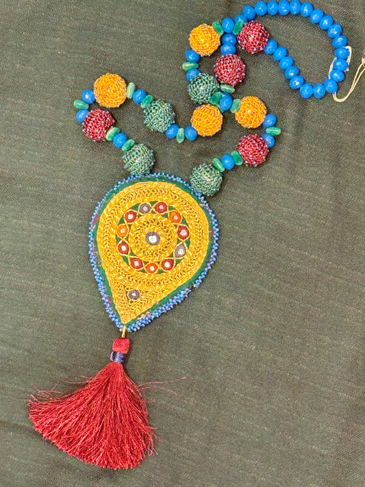 JUMBO PATCH AFHGAN NECKLACE