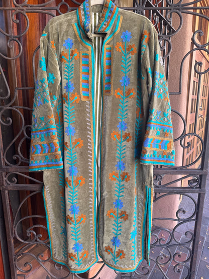 DAISY CHAIN COTTON VELVET COAT