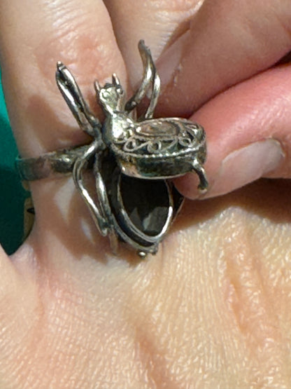STERLING SILVER SPIDER POISON RING