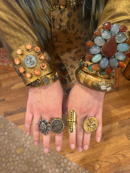 MAMMOTH GEMSTONE MOSAIC CUFFS