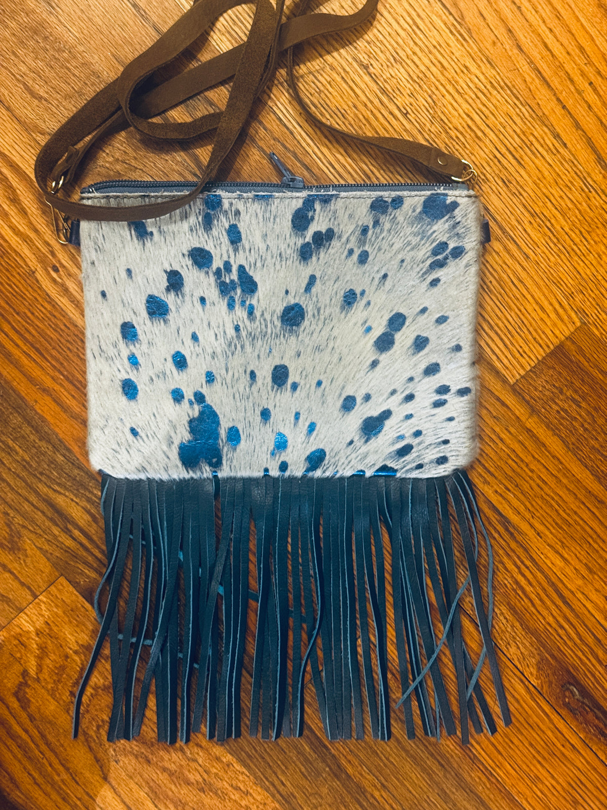 LEOPARD, CROC, FUR LEATHER CROSSBODY FRINGE BAGS