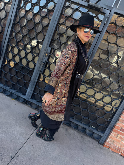 AJRAKH GEO RICH SWING COAT