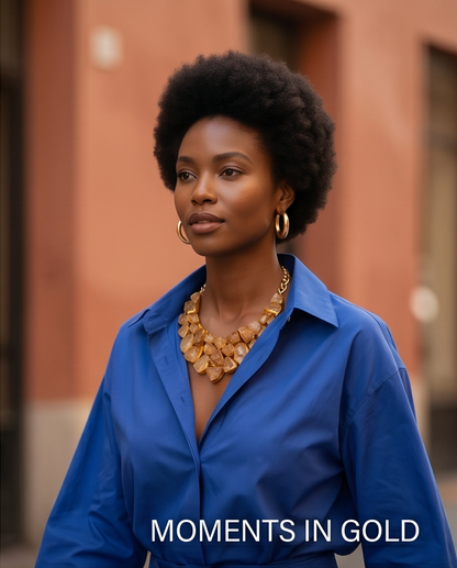 CITRINE ROUGH CUT MOSAIC COLLAR NECKLACE