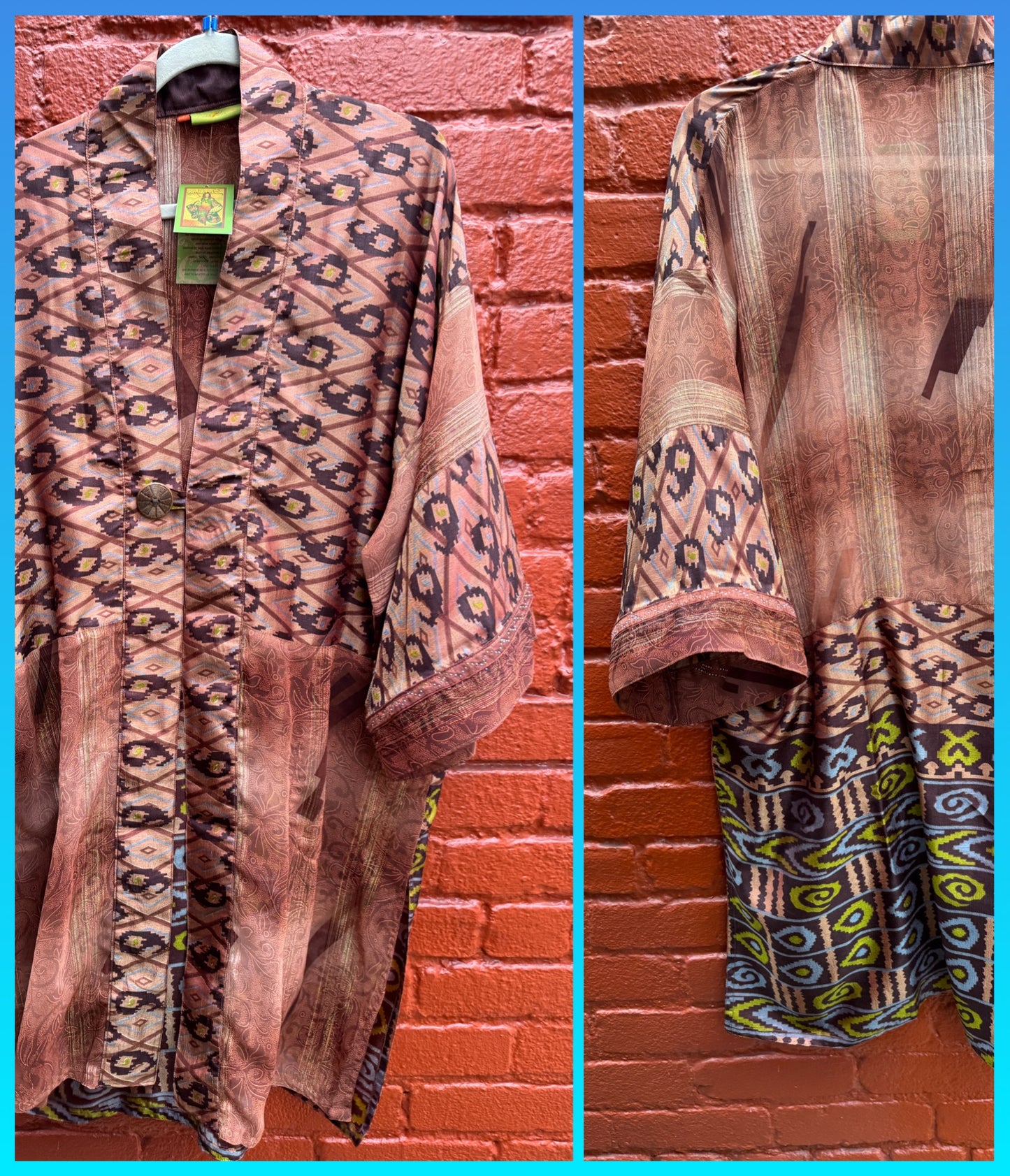 COPPER IKAT LONG KIMONOS