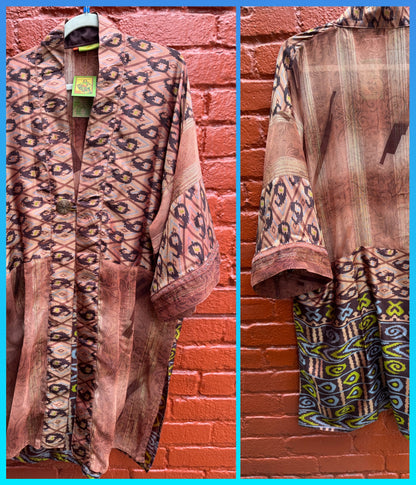 COPPER IKAT LONG KIMONOS