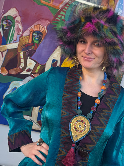 JUMBO PATCH AFHGAN NECKLACE