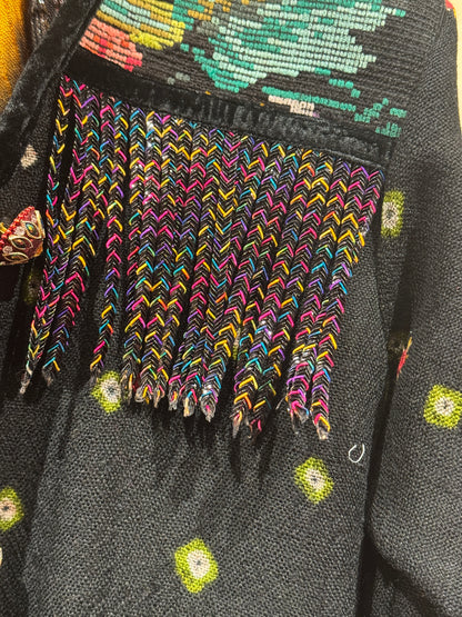 BLACK BANDHANI HUIPIL REDUX JACKET