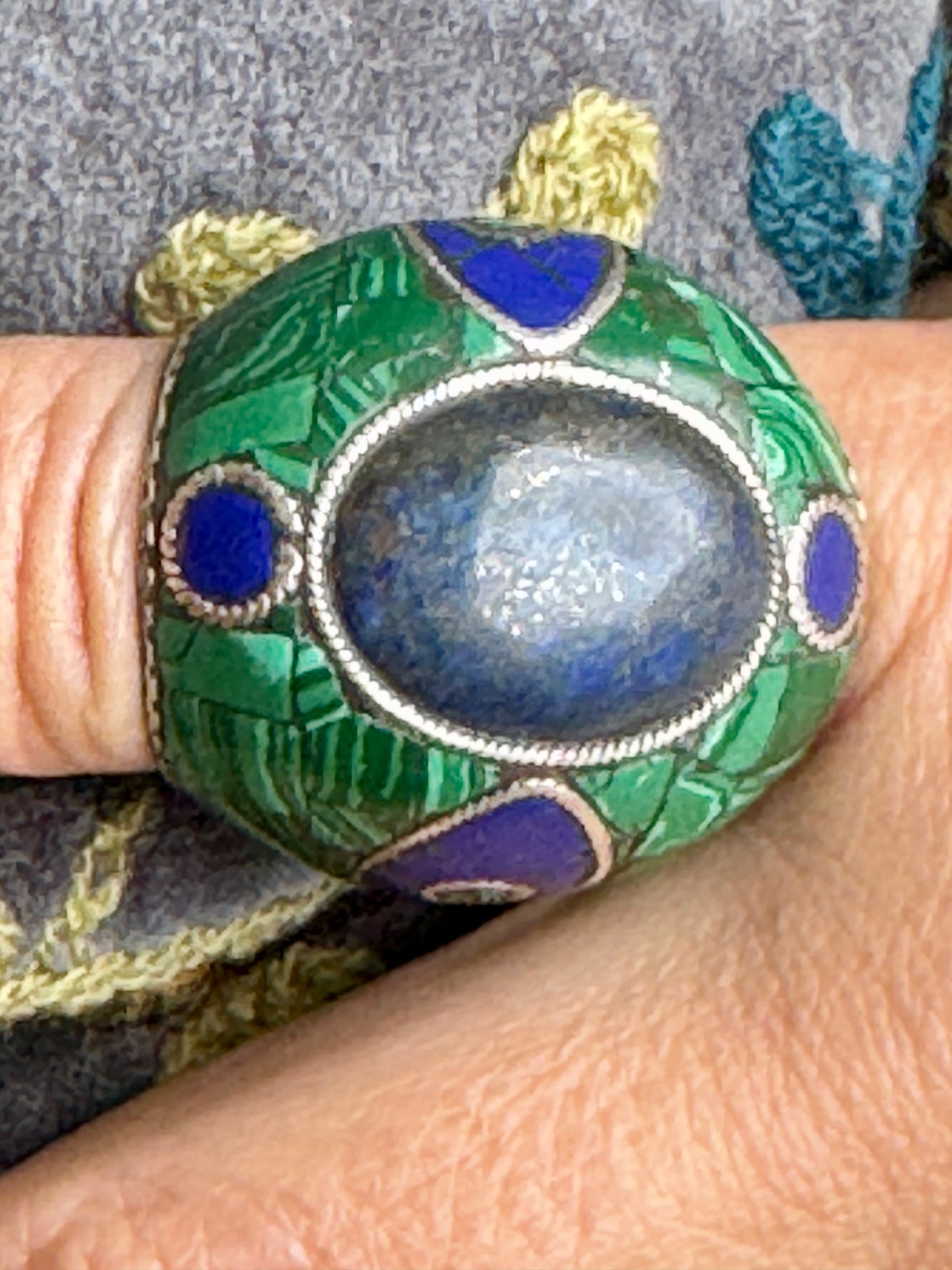 KASHMIRI MEGA MOSAIC STONE SILVER RINGS
