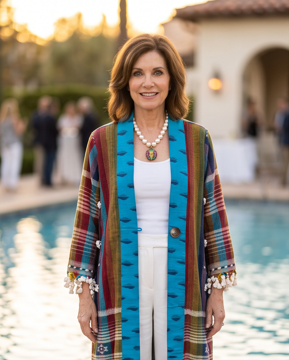 AQUA RAINBOW HANDLOOM COTTON COAT
