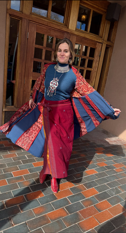 QUEENS GOWN PATCHWORK COTTON COAT DRESS