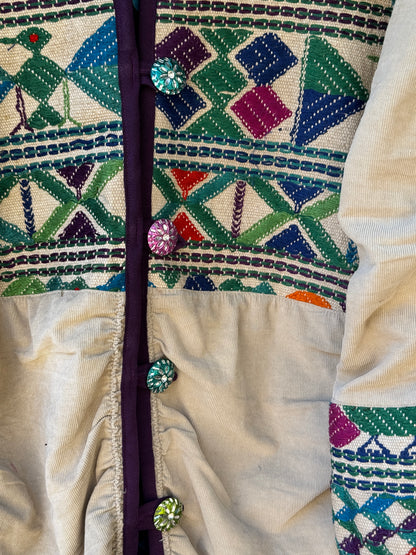 RUCHED ECRU HUIPIL REDUX JACKET