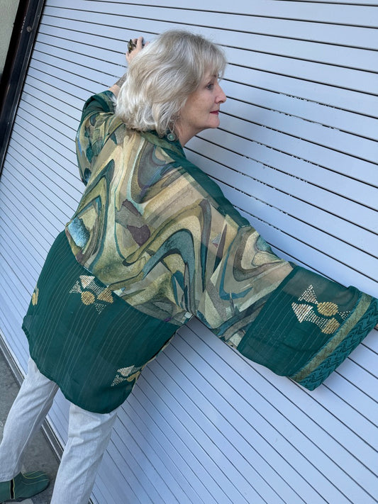 TEAL SWIRL KIMONO