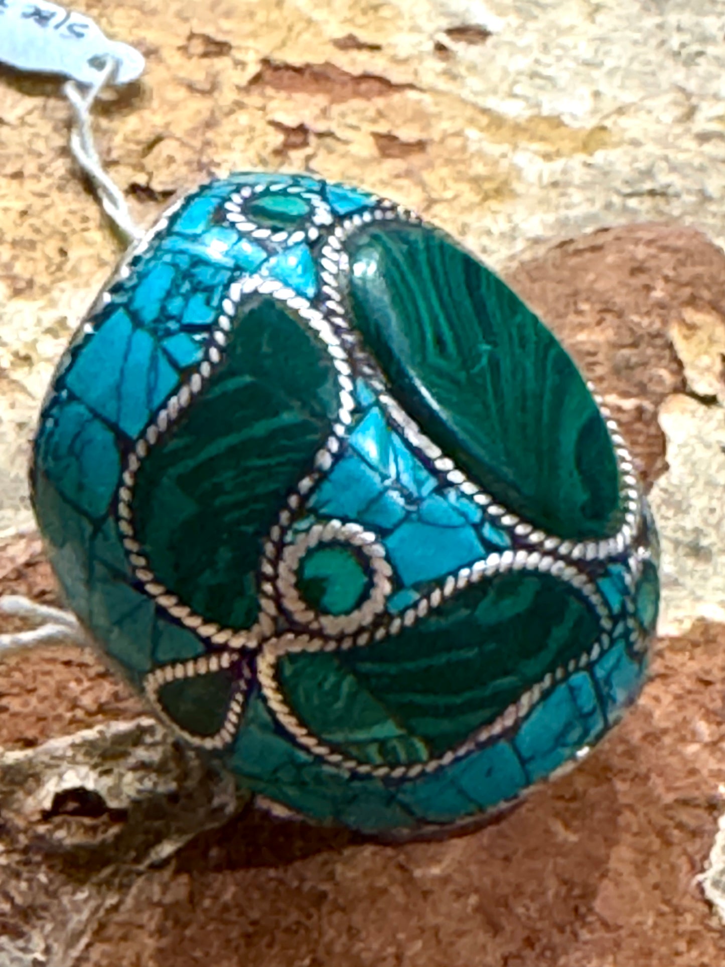 KASHMIRI MEGA MOSAIC STONE SILVER RINGS