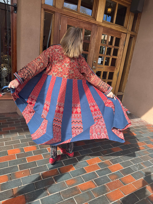 QUEENS GOWN PATCHWORK COTTON COAT DRESS