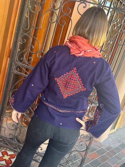 MUTWA FINE EMBROIDERED WOOLY JACKET