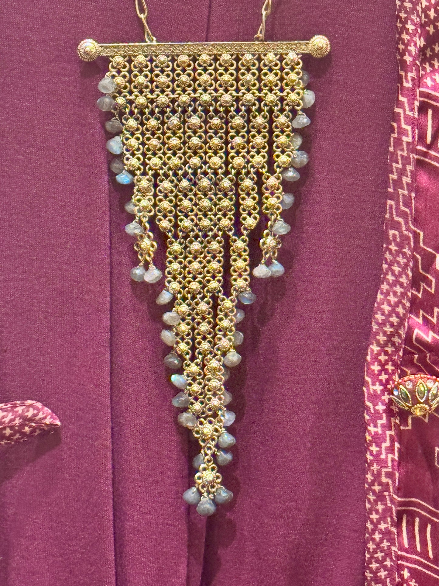 LABRADORITE CASCADING LADDER NECKLACE