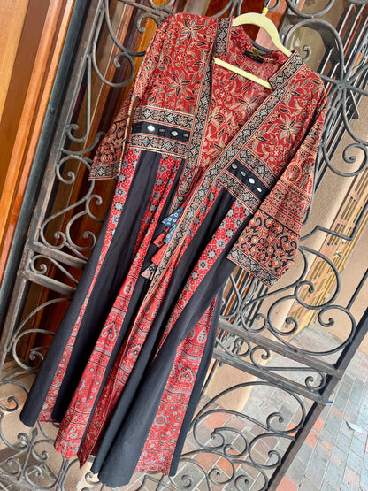 QUEENS GOWN PATCHWORK COTTON COAT DRESS